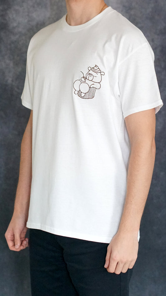 Capybara Embroidered T-Shirt – Cupcake-Bara Custom Apparel
