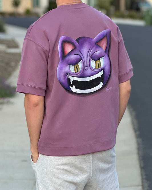 Fear and Hunger Pocket-Cat Hand-Painted T-Shirt – One-of-a-Kind